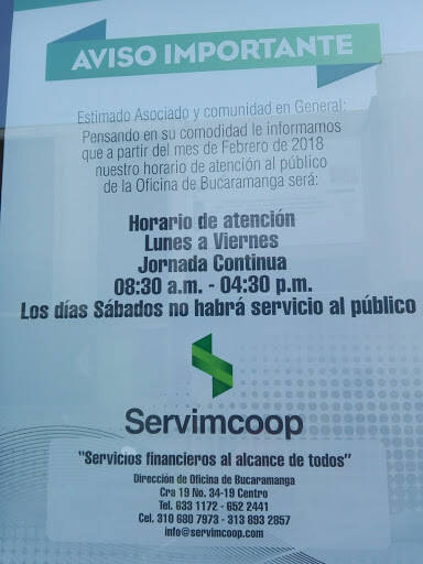 Negocio Servimcoop - Sede Bucaramanga